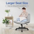 thumbnail image 5 of Celtoss Criss Cross Home Office Chair, Fabric Armless Swivel Task Computer Chair with Wheels, Gray, 5 of 7