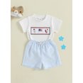 thumbnail image 5 of BemeyourBBs Toddler Baby Boy 4th of July Outfit Patriotic Independence Day Summer Clothes Cute Popsicle American Flag Embroidered Short Sleeve Tshirts Plaid Shorts Set, 5 of 9