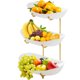 thumbnail image 2 of Frutero acrílico de 3 niveles para encimera de cocina | Cesta de servicio escalonada con soporte metálico | Almacenamiento de bocadillos de frutas y verduras que ahorra espacio | Fácil montaje, 2 of 7
