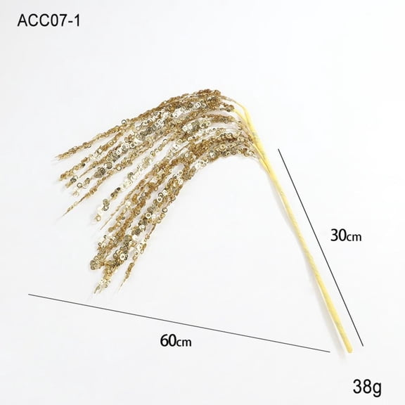 60CM/24inch Gold Glitter Sequins Christmas Tree Branch for Floral Arrangement Christmas Decorations