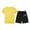 2Yellow, variant on Cnuiaeg Girls' T-Shirt and Shorts Set with Bow Solid Color,Crew Neck Comfort,Color Blue,Size 6-7 Years