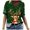 Green, variant on Trendfront Womens Christmas Reindeer T Shirts V Neck Short Sleeve Snowflake Print Festive Holiday Tee Tops