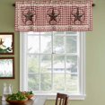 thumbnail image 4 of Farmhouse Valances for Windows, Decorative Rod Pocket Window Valance Curtains, Vintage Star Retro Rustic Checked Grid Lodge Short Curtain Drapes for Kitchen/Living Room, 2 Panels, 42" W x 12" L, 4 of 8
