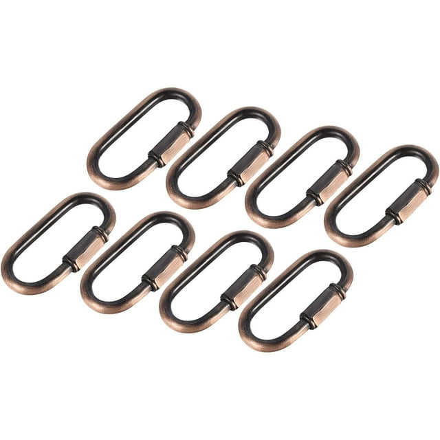 ZOUSSIQI 6 Pcs Chain Connectors, Chain Locking Quick Link, Great for Light, Key, Camping, Backpack, Rope (Red Bronze, 5mm Thick) CA919-88520