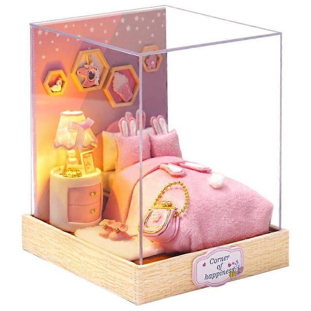 DIY hut heart-moving time handmade mini scene hut model creative girl birthday lover gift, creative gift ornaments three-dimensional puzzle