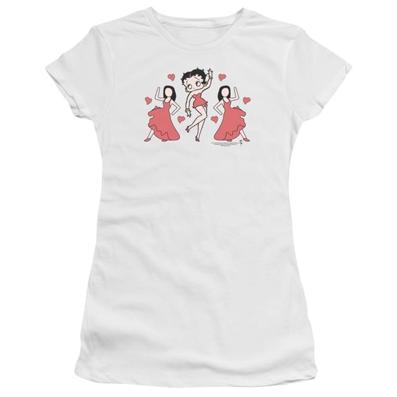 Betty Boop Bb Dance S/S Junior Women's T-Shirt Sheer White