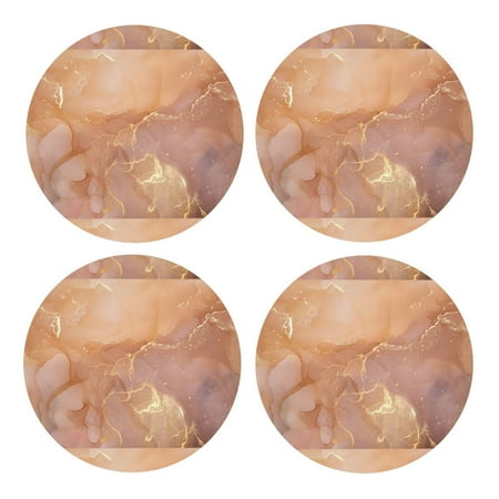 

4 Piece Round Mdf Cork Coaster 3.9in Lightweight Durable Easy To Clean Coaster For Living Room Dining Room Bedroom Bathroom Abstract Colorful Marble Texture Mixing