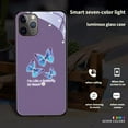 thumbnail image 2 of Smart Incoming Call Voice Control Colorful Light Butterfly Case for iPhone 13 12 11 Pro Max Mini X XS XR SE 8 7 6 6S Plus Shell, Tempered Glass Back(13 Pro,Black), 2 of 7