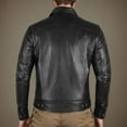 thumbnail image 6 of Nmnitkp Leather Jackets for Men, Faux Bomber Jacket Men Motorcycle Lapel Asymmetric Zip-Up Blet Slim Fit Biker Coat & Jackets for Men Warm and Wear-Resistant Jacket Plus Size with Zipper Pockets, 6 of 6