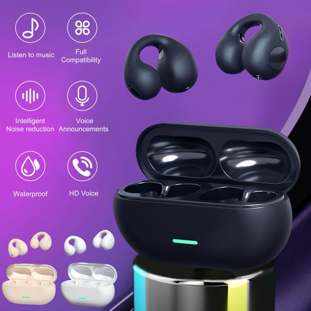Auriculares Inalámbricos Bluetooth 5.3 Ganfancp con Micrófono Estéreo para Teléfono Móvil 1X Auricular Bluetooth 1X Cable de Datos 1X Manual