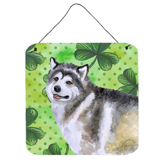 Alaskan Malamute St Patricks Wall or Door Hanging Prints