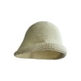 thumbnail image 2 of Wool Knit Bucket Hat for Women, Ribbed Brim Fisherman Beanie Style Cap, Warm Winter Fashion Hat for Daily Streetwear and Cold Days Beige, 2 of 3
