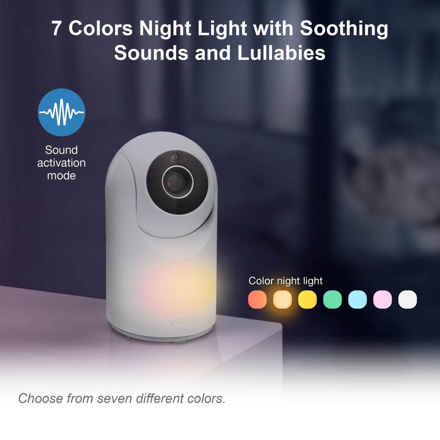 VTech VM5267 5” Digital Video Baby Monitor with Pan and Tilt and Night Light - White