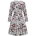 thumbnail image 4 of Robe Décontractée Imprimée de Noël pour Femmes, Col Rond, Manches Longues, 4 of 4