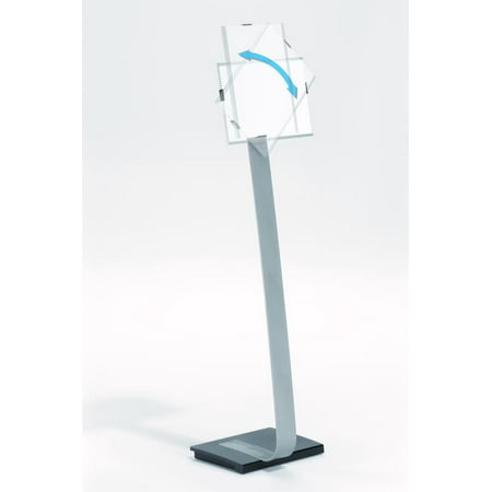 DURABLE Infobase Duo Aluminum Floor Sign Stand for Letter-Size Inserts, Portrait and Landscape Use, 10-4/5 x 11-1/5 x 46 Inches (481423)