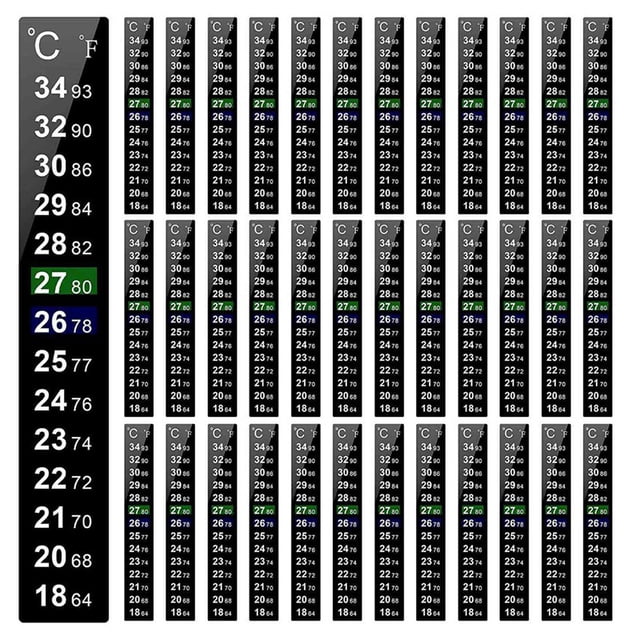 180 Pieces Digital Temperature Sticker Adhesive Thermometer Strip Fermenter Adhesive Crystal Strip Aquarium Thermometer