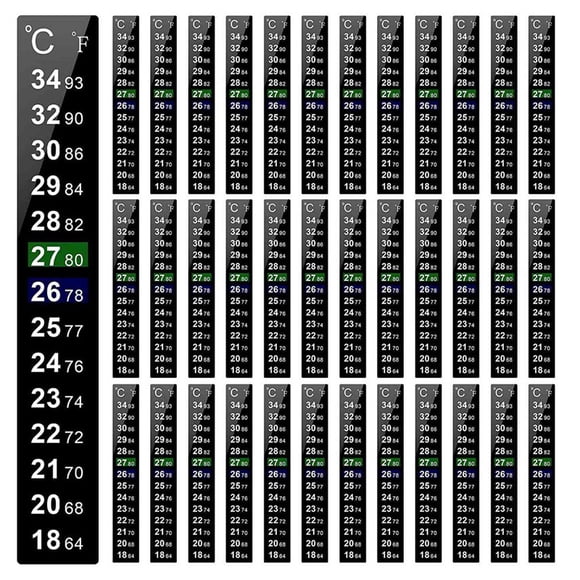 180 Pieces Digital Temperature Sticker Adhesive Thermometer Strip Fermenter Adhesive Crystal Strip Aquarium Thermometer