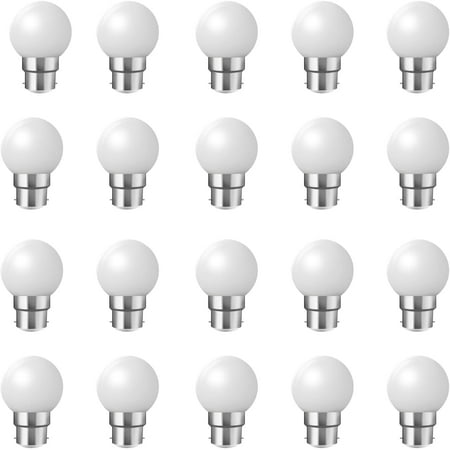 

B22 Bayonet Bulbs - Pack Of 20 2W Led Festoon Bulb (20W Equivalent) Golfball Energy Saving Bulb Bc Party Small/Mini Bulbs Warm White