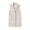 thumbnail image 5 of Kinrui Long Fuzzy Vests for Women Soft Cozy Sleeveless Sherpa Jacket Shawl Collar Open Front Fleece Cardigan Casual Lightweight Outerwear with Pockets White M, 5 of 7