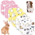 thumbnail image 1 of 6 Pieces Guinea Pig Cage Liners Washable Reusable Guinea Pig Pee Pads Non-Slip and Fast Absorbent Guinea Pig Bedding Breathable Waterproof Pet Training Pads for Small Animals, 1 of 6