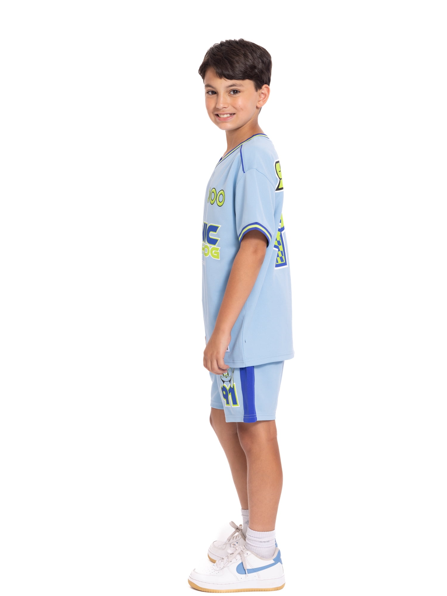 Sonic the Hedgehog Boys Graphic Soccer Jersey and Drawstring Shorts Set, 2-Piece, Sizes 4-16