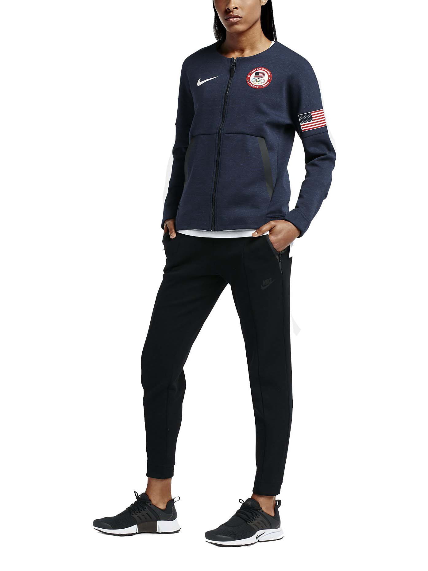 Nike Women's Team USA Full Zip Tech Fleece Jacket-Obsidian Heather