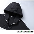 thumbnail image 5 of QNANSPI Mens Windbreaker Hodded Jacket, Summer Casual Outwear, Men Contrast Color Protection Clothing Lightweight Breathable Hooded Top Solid Color Outdoor Hooded Sun Jacket, 5 of 6