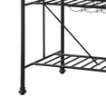 thumbnail image 4 of Kitchen Island with Marble Top and Slatted Shelf Black and White - Saltoro Sherpi, 4 of 5