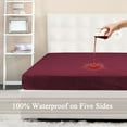 thumbnail image 5 of Waterproof Mattress Protector with Five-sides TPU Membrane Layer Crystal Velvet Burgundy King, 5 of 6
