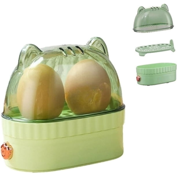 Minicocinador de huevos inteligente, minicocinador de huevos eléctrico portátil con capacidad para 2-3 huevos, huevos blandos, medios y duros, máquina para hacer huevos inteligente con apagado automát
