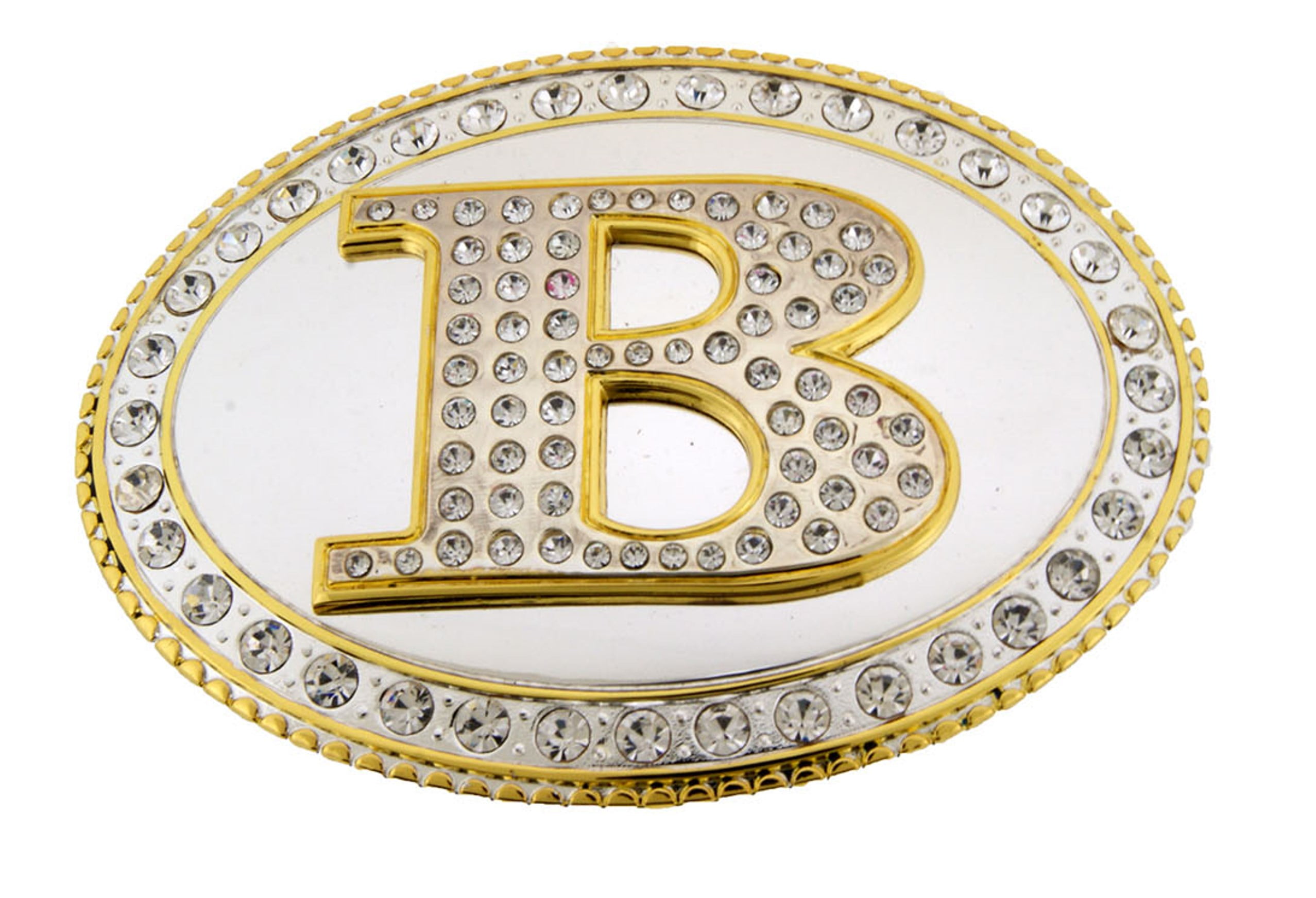 Big Initial B Letter Alphabet Belt Buckle Western Cowboy Rodeo Gold