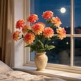 thumbnail image 4 of 3 - Head Artificial Dahlia Silk Flowers, Living Room Decor, Dining Table Centerpiece, Wedding and Event Decor, Easy Care, Modern Indoor Accent,Orange, 4 of 6