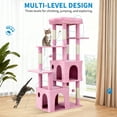 thumbnail image 6 of Heavy Duty Cat Tree, 61" Sturdy Cat Tree for Indoor Cats Extra Large Cat Tower with Scratching Post, Hammock, Cat Condo for Adult Cats Kittens, F72 Pro, 6 of 8