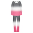 thumbnail image 4 of yievot Lounge Sets for Women Long Sleeve Top with Pants Gradient Printed Loungewear Sleepwear Pajamas Two Piece Outfits for Women, 4 of 5