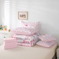 thumbnail image 6 of Manfei Cute Letter R 7-Piece King Bedding,Sweet Cherry Bow King Bed in a Bag,Pink,Pink Reversible, 6 of 7
