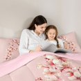 thumbnail image 4 of Feelyou Cherry Blossom Letter A Print Bedding Comforter Set for Girls, Floral Monogram King Bedding Sets, Pink Reversible, 7 Pieces, 4 of 7