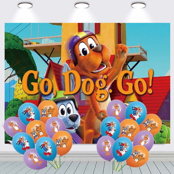 Go Dog Go Party Decorations Backdrop Banner Balloons Taspestry Wall Decor Background Poster Decor Supplies