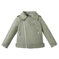 thumbnail image 3 of AJZIOJIRO Toddler Girls Faux Leather Moto Jacket for Kids Baby Girls Fashion PU Leather Motorcycle Jacket Childrens Outerwear Slim Coats 1-7 Years, 3 of 9