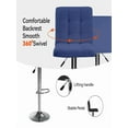 thumbnail image 5 of Bar Stools Set of 2, Adjustable Bar Stools, Armless Adjustable Swivel Barstools, PU Leather Hydraulic Kitchen Counter Height Bar Stools, Thickened Seat Cushion Square Island Barstools with Back, 5 of 7