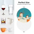 thumbnail image 6 of Vsdgher Colorful Greek Windmills Leather Coasters for Drinks, Durable Drink Coasters 4 Set for Tabletop Protection, Luxurious Home Décor and Housewarming Gift-Round Shape, 6 of 6