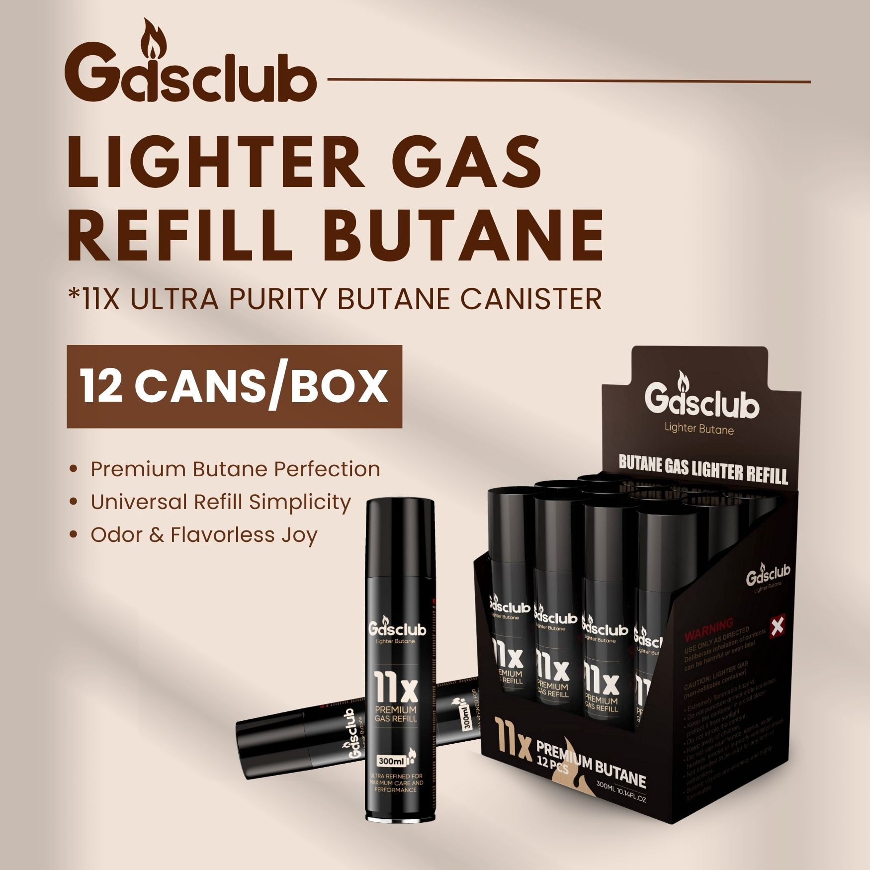 cigarette lighter gas price Gasclub Butane Lighter Gas Pure 11X 99.99% Premium 300ml(10.14 oz) 12  Cartridges