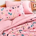 thumbnail image 3 of SLEEP ZONE Kids Twin Bedding Comforter Set - Super Cute Pink Flower Design, Soft Microfiber, 5 Pieces Set with Comforter, Sheet, Pillowcase & Sham, 3 of 5