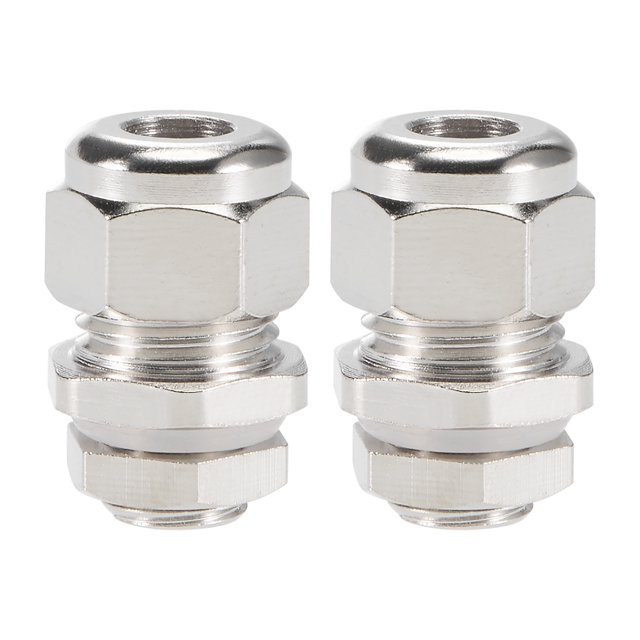 Unique Bargains M8x1.25 Gland de Câble 5mm-7mm Trou de Fil Joint Métallique Étanche Verrou Réglable avec Rondelle 2 Pcs