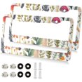 thumbnail image 2 of Mushrooms Watercolor Pattern 2 Pack License Plate Frames,Universal Aluminum Car License Plate Covers with 2 Holes and Screws Home Decor, 2 of 7