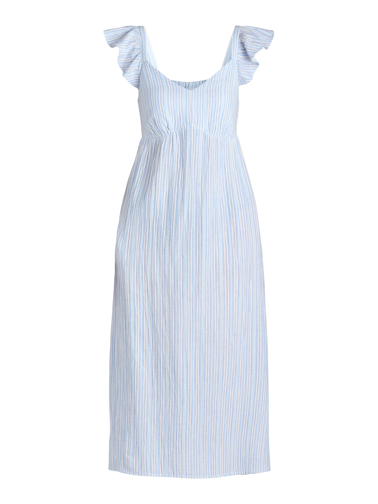 Time And Tru Women's and Women's Plus Midi Dress with Flutter Sleeves, Sizes XS-4X