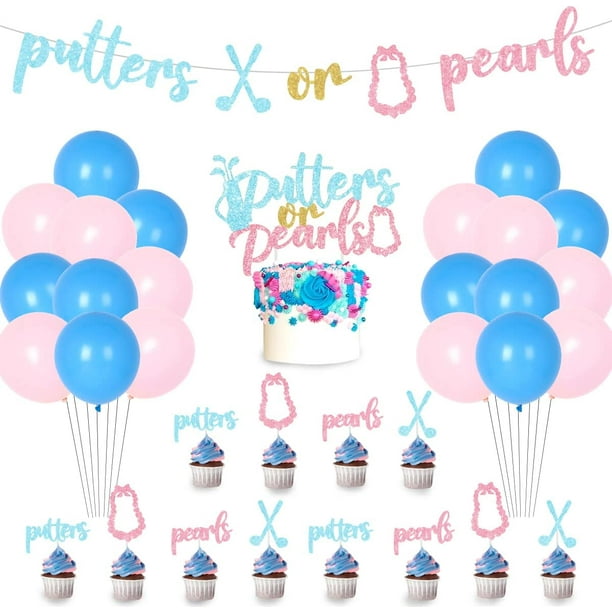Pearls or Putters Gender Reveal Decorations, Boy or Girl Putters or