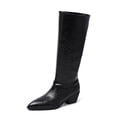 thumbnail image 4 of Wensltd Mid Calf Boots for Women Chunky Block Heel Comfortable Casual Mid Heel Trendy Boots, 4 of 8