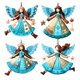 thumbnail image 1 of Adornos navideños de madera con forma de ángel. Adornos rústicos de estilo granja con forma de ángel. Adornos para colgar en el árbol de Navidad para decorar el hogar en Navidad., 1 of 7