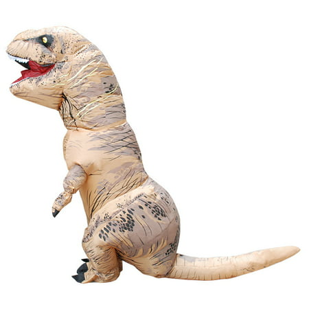 Halloween Dinosaur Costume Inflatable Fancy Cosplay Dress Theme Party Clothing for Adults(Brown)