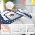 thumbnail image 2 of 3 Piece 4th of July Duvet Cover Set California King, Microfiber Comforter/Quilt Cover with Corner Ties and 2 Pillowcases, Independence Day Blue Board Star All Season Soft Bedding with Zipper Closure, 2 of 8